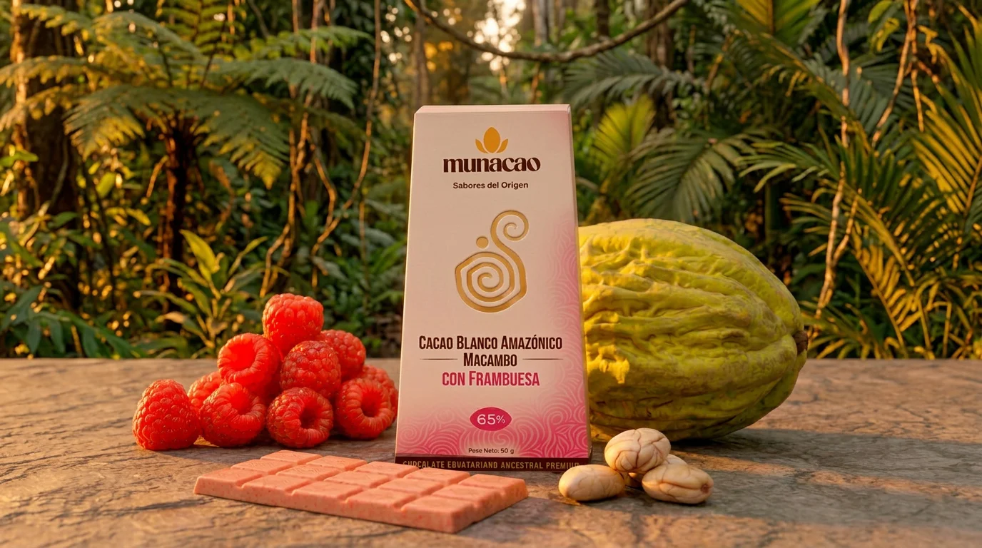65% Cacao Blanco con Frambuesa (50gr)