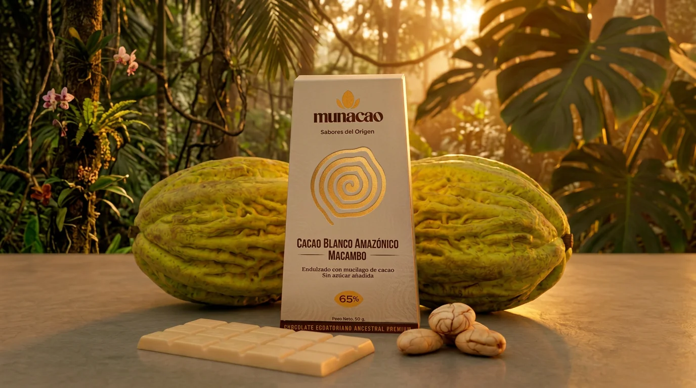65% Cacao Blanco endulzado con mucílago de cacao (50gr)