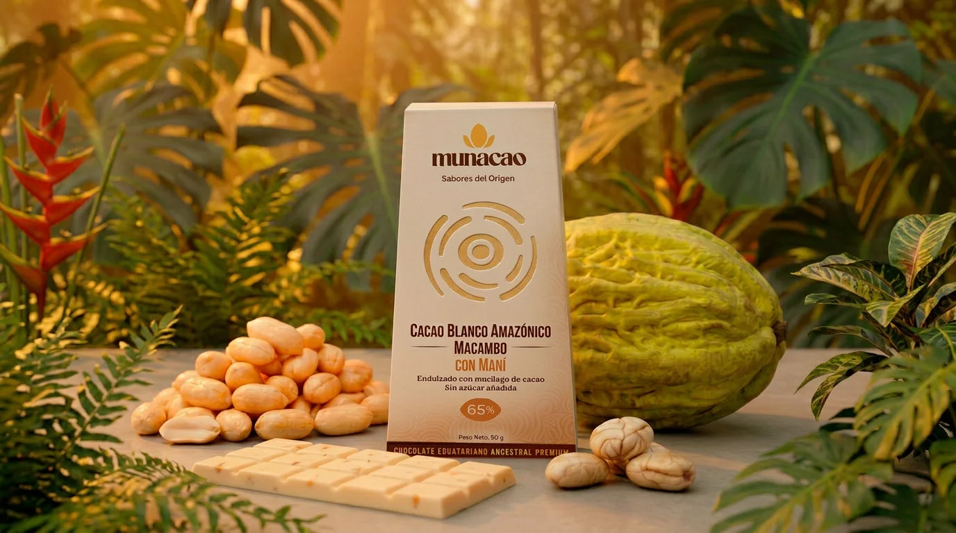 65% Cacao Blanco con Maní (50gr)