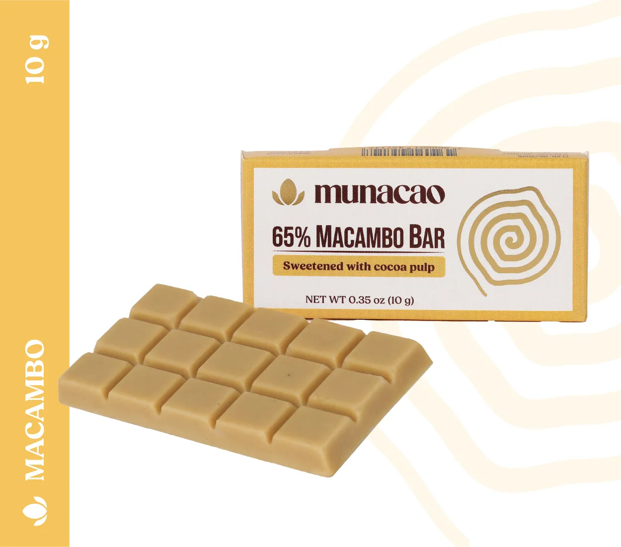 65% Cacao Blanco endulzado con pulpa de cacao 10gr