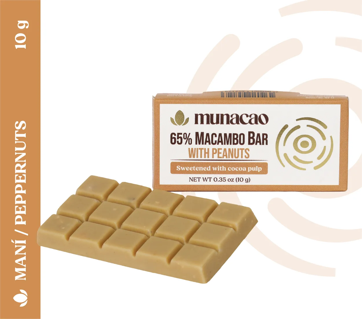 65% Cacao Blanco con Maní 10gr